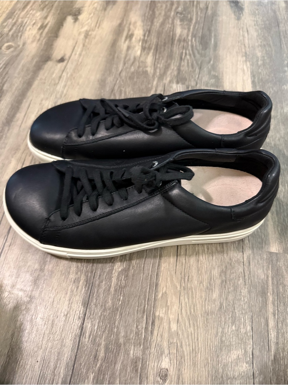 Birkenstock Bend Low Black Leather Sneakers Men’s Size EU 43 US 10 Regular EUC - Picture 6 of 8